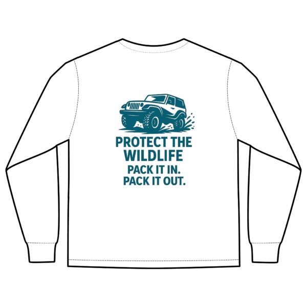 Unisex Long Sleeve Pocket T-Shirt - Protect Wildlife Graphic Tee, Eco-Friendly Apparel, Gift for Nature Lovers, Casual Wear, Adventure Shirt - Image 2