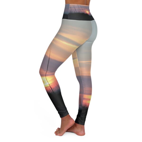 Serene Sunset High Waisted Yoga Leggings for Fitness and Relaxation - Image 3