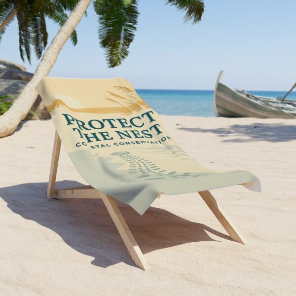 Eco-Friendly Beach Towel for Coastal Conservation, Summer Towel, Protect the Nest Beach Gear, Beach Lovers Gift, Outdoor Fun Accessories - Image 2