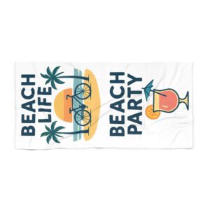 Beach Life Party Towel - Tropical Summer Vibe for Fun Beach Days