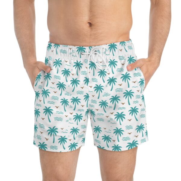 Tropical Palm Tree Swim Trunks - Summer Beach Shorts for Men - Image 3
