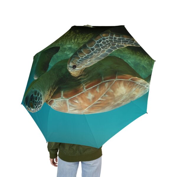 Ocean-Inspired Umbrella for Beach Lovers, Waterproof, Portable, Rain Gear, Sea Turtle Design, Great Gift for Nature Enthusiasts - Image 3