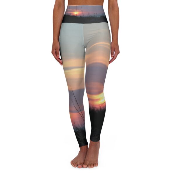 Serene Sunset High Waisted Yoga Leggings for Fitness and Relaxation